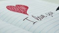 Writing the words I love you