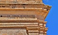 Writings in old Maltese on a gate leading to Christian Sanctuary of Our Lady in Mellieha, Malta