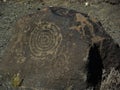 Petroglyphs on rocks from prehistoric peoples