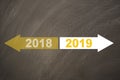 New year 2019 on the blackboard Royalty Free Stock Photo