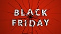 Written black friday that breaks, 3d animation Royalty Free Stock Photo