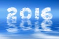 2016 written with clouds