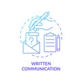 Written communication blue gradient concept icon