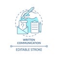 Written communication turquoise concept icon