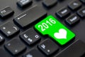 2016 written on a computer keyboard Royalty Free Stock Photo