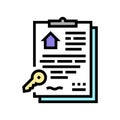 written contract color icon vector illustration