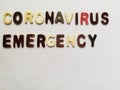 Written coronavirus Emergency