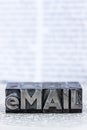 Written email in lead letters Royalty Free Stock Photo