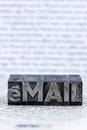 Written email in lead letters Royalty Free Stock Photo