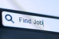 Written Find Job text on the browser tab Royalty Free Stock Photo