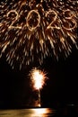 2023 new year coming written with sparkler and fireworks illuminationas a background Royalty Free Stock Photo