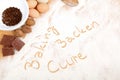 Written in flour - baking, backen, cuire Royalty Free Stock Photo