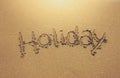 Written holiday on the sand