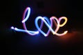 written love in neon Royalty Free Stock Photo