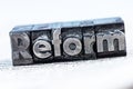 Written reform in lead letters