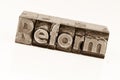 Written reform in lead letters