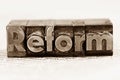 Written reform in lead letters