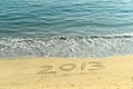 2013 written in sand Royalty Free Stock Photo