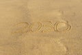 2030 written in the sand on the beach - Happy New Year