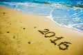 2016 written on the sand Royalty Free Stock Photo