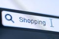Written Shopping word on the browser tab Royalty Free Stock Photo