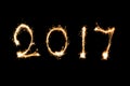 2017 written with Sparkle firework, New year 2017 concept