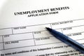 Unemployment Benefits Application Form Royalty Free Stock Photo