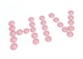 Written word hiv with condoms Royalty Free Stock Photo