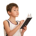 Writting thoughtful boy Royalty Free Stock Photo