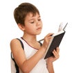 Writting thoughtful kid Royalty Free Stock Photo