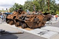 WROCÃÂAW, POLAND - JULY 12, 2022: BTR-82A armoured transporter