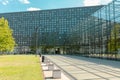 WROCÃÂAW, POLAND - JULY 28, 2022: Wroclaw University of Science and Technology, C-13 building courtyard