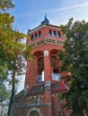 Wroclaw August 14 2018 Water tower behind trees Royalty Free Stock Photo