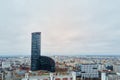 Wroclaw cityscape with Sky Tower in cloudy day