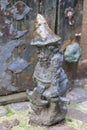 Wroclaw dwarf, small fairy-tale bronze figurine on the side walk, Wroclaw, Poland