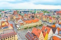 Wroclaw old town historical city centre with Rynek Market Square, Old Town Hall, New City Hall Royalty Free Stock Photo