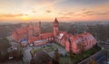 Wroclaw, Poland. Aerial view of neogothic red brick buildings