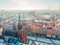 Main Market Square In The City Of Wroclaw, Poland - Colorful Old Town Houses Royalty Free Stock Photo