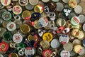 Metal Caps From Different Beer Bottles of Popular Polish Beers