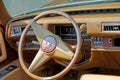Wroclaw, Poland, August 25, 2021: beautiful interior of an old Chrysler. A well-preserved example of an old car. Royalty Free Stock Photo