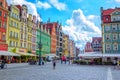 Cityscape of Wroclaw old town Market Square Royalty Free Stock Photo