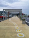 Long path with playground on it next to Ikea shop at Aleja Bielany in Wroclaw