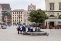 Polish Girl Guides At Rynek Market Square In Wroclaw