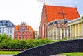 View of beautiful ornate historical houses - cityscape of Wroclaw