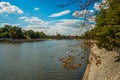 WROCLAW, POLAND: Beautiful landscape with waterfront views of the bridge and the river Odra Royalty Free Stock Photo