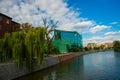 WROCLAW, POLAND: Beautiful modern building in the city and the river Odra Royalty Free Stock Photo