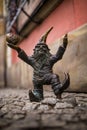 Wroclaw, Poland - 15. December 2015. Photo of one of the sculpture of dwarfs (gnomes) from fairy-tale made by Tomasz Moczek.