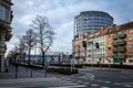 View to Curie -Sklodowska Street and Grunwald Square, Wroclaw, Poland.