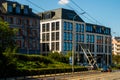 Wroclaw, Poland: A huge monument of the wooden chair on the street