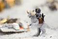 Wroclaw, POLAND - January 25, 2014: Star Wars battle of Hoth, made by Lego blocks.